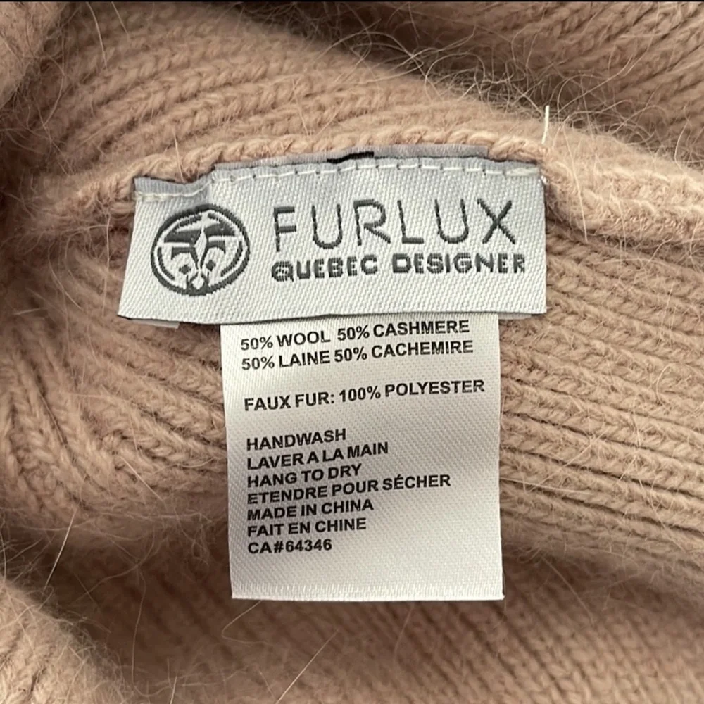 FURLUX Wool and Cashmere PomPom Blush Beanie
NWT - Picture 6 of 9